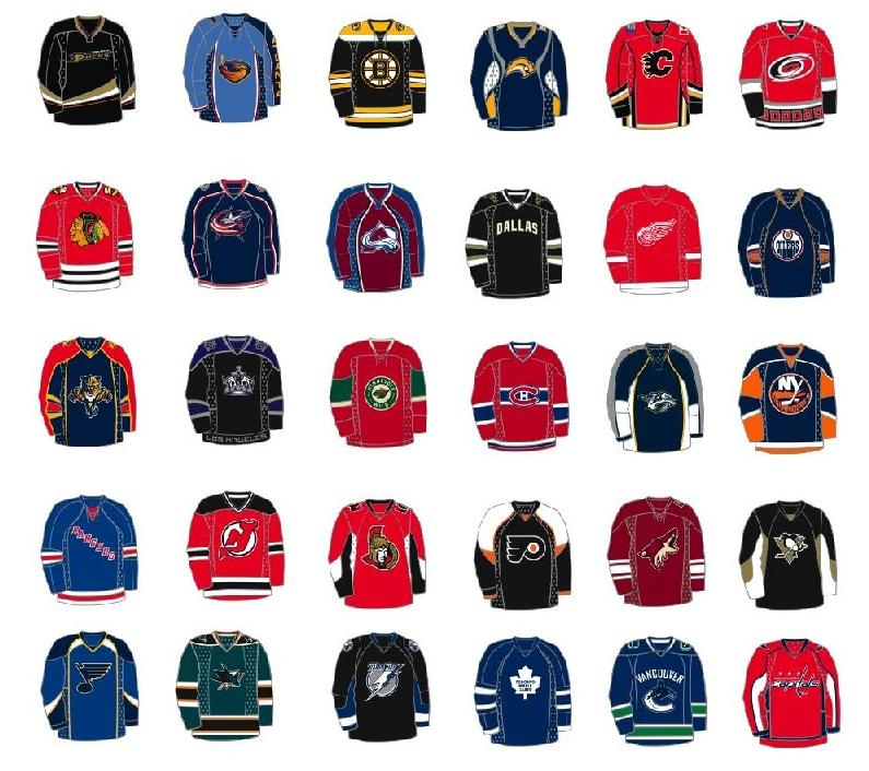 nhl jersey colors